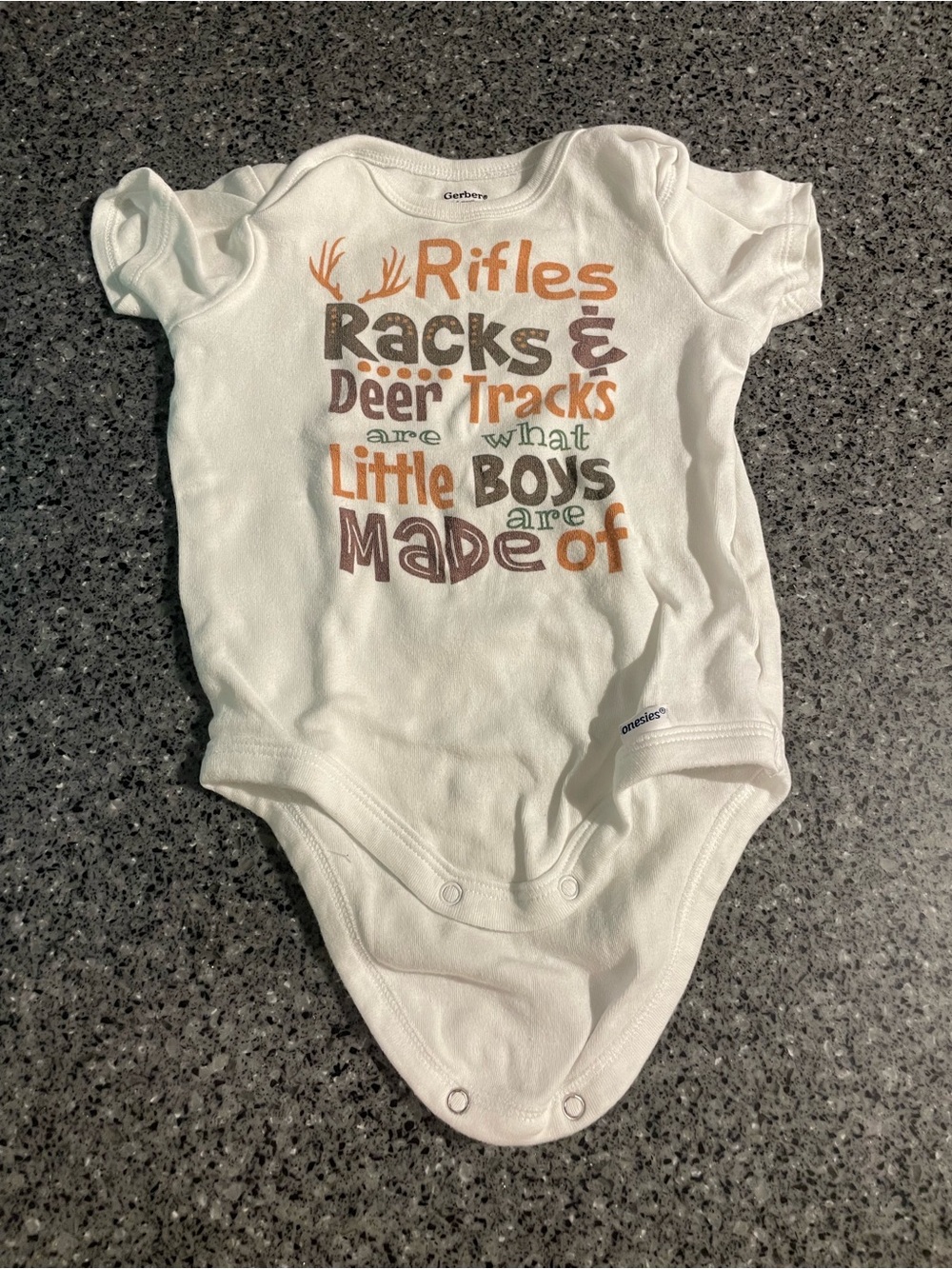 Gerber White Baby One-Piece Bodysuit with Outdoor Graphic